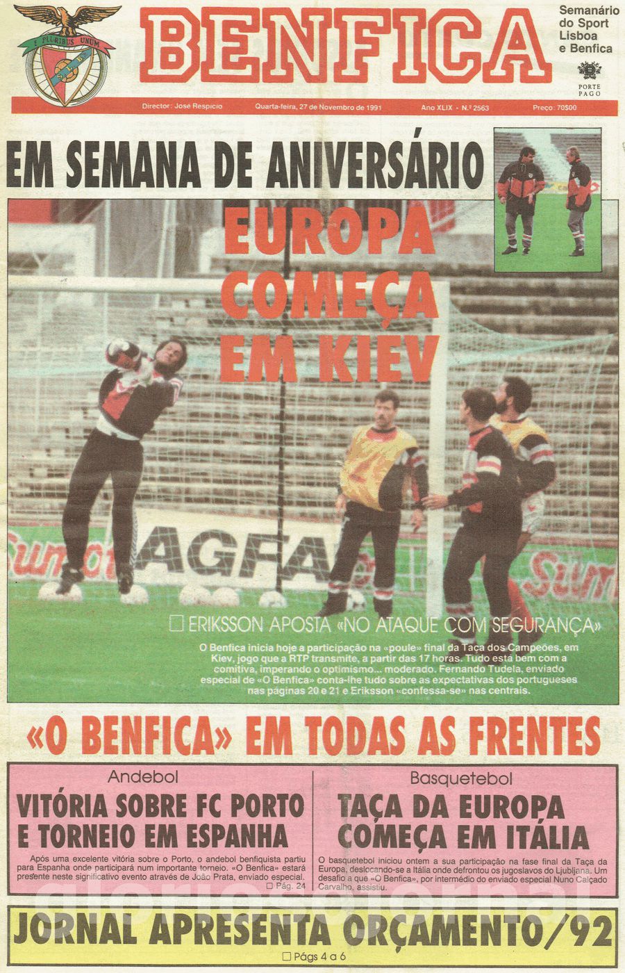 jornal o benfica 2563 1991-11-27